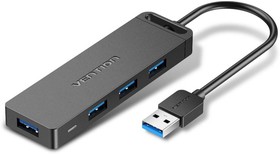 Фото 1/2 Vention OTG USB 3.0 на 4 порта (CHLBF), Концентратор Vention OTG USB 3.0 на 4 порта Черный - 1м.