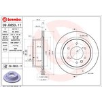 09.D853.11, 09.D853.11_диск тормозной передний!\ Mitsubishi Colt 1.1-1.5i/1.5D 04