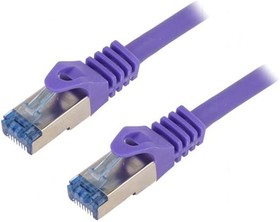 Фото 1/2 CQ307VS, Patch cord; S/FTP; 6a; stranded; Cu; LSZH; violet; 5m; 27AWG