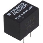 TDN 1-2411WI, Isolated DC/DC Converters - Through Hole 1W DIP Iso 9-36Vin 5Vout 200mA