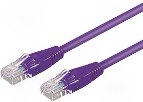 Фото 1/2 95260, Коммутационный шнур U/UTP 6 многопров CCA ПВХ фиолетовый 0,5м 24AWG
