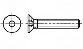 Фото 1/2 B4X8/BN20, Винт, M4x8, 0,7, Головка: потайная, шестигранный, HEX 2,5мм, сталь