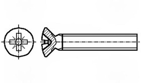 8G208M6X20, Винт, M6x20, Головка потайная, Phillips, полиамид, Норма ISO 7047