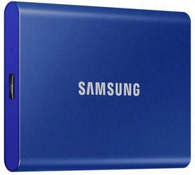 Фото 1/10 MU-PC500H/WW, Твердотельный диск 500GB Samsung T7 ,3D NAND TLC, USB 3.2 Type-C [R/W - 1050/1000 MB/s] Indigo Blue/EU