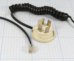 Шнур штекер 6P4C-штекер 4C, 1,9м, черный, телефонный витой