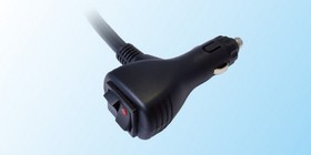 Разъем автомобильный вилка прикуриватель+ выключательx2 (ON-OFF, OFF-(ON) с красной подсветкой), контакты 2C, 12В, монтаж на кабель, d20