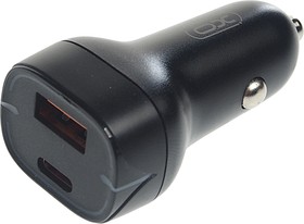 Устройство зарядное в прикуриватель 1USB + 1 Type C 12V черное XO