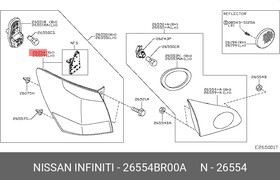 26554BR00A, Коpпус заднего фонаpя пpав