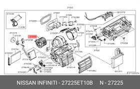 27225ET10B, Электродвигатель вентилятора отопителя NISSAN: QASHQAI (J10) (2006 ) X-TRAIL (T31) (2007 )