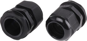 NGM32-BLK, NGM Series Black Nylon Cable Gland, M32 Thread, 18mm Min, 25mm Max, IP68