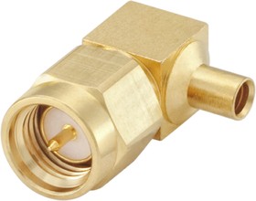 Фото 1/2 32S206-272L5, SMA Series, Plug Cable Mount SMA Connector, 50Ω, Solder Termination, Right Angle Body