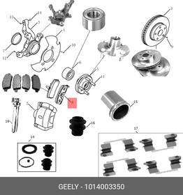 Колодки передние GEELY 1014003350