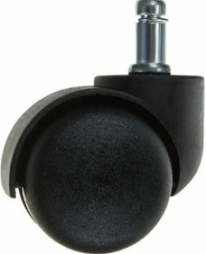 Мебельное колесо штырь М11, 50 мм, усиленное, черный, пластик 6120050