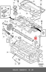 9443310, Кольцо уплотнительное 740 780 850 960 C70 Conv (-05) C70 Coupe (-02) S40 (-04) S60 (-09) S70 S80 (-0