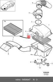 9454647, Фильтр воздушный S60(-09), S80(-06), V70(00-08), V70 XC(01-) / XC70(-07)
