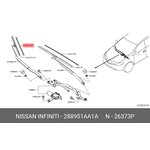 288951AA1A, Резинка стеклоочистителя 400мм передней щетки NISSAN Murano [Z51] ...