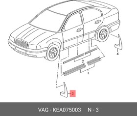 KEA075003, К-т пер. брызговиков AUDI/VW