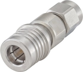 Фото 1/4 28S132-S00N5, Straight 50Ω RF Adapter QMA Plug to SMA Plug 18GHz