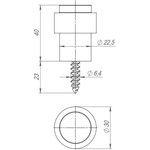 Упор дверной напольный STOPPER/14 (DS-14 ) BL-24 черный 43243