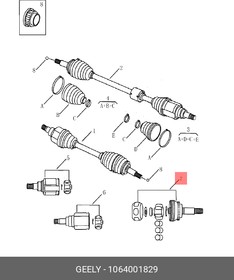 1064001829, ШРУС наруж EMGRAND (23 шлица) 1064001829 [ORG]