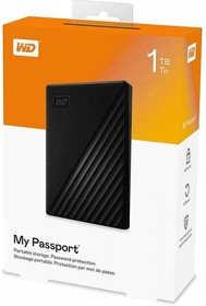 Фото 1/10 Внешний жесткий диск 1TB Western Digital WDBYVG0010BBK-WESN,My Passport 2.5", USB 3.0, Черный