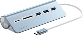 Фото 1/9 ST-TCHCRB, Концентратор Satechi Type-C Aluminum USB Hub & Micro/SD, синий