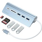 ST-TCHCRB, Концентратор Satechi Type-C Aluminum USB Hub & Micro/SD, синий