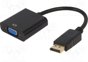 Фото 1/2 A-DPM-VGAF-02, Адаптер; DisplayPort 1.1a; 0,15м; Цвет: черный; Серия: Cablexpert