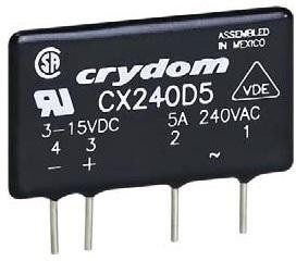 CX240A5, Solid State Relay - 90-140 VAC Control - 5 A Max Load - 12-280 VAC Operating - Zero Voltage - PCB Mounting.
