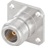 53K401-200N5, Device socket with flange, N-Type, Brass, Socket, Straight, 50Ohm ...