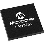 LAN7431-I/YXX, Ethernet Controller, 2.5Gbit/s, 1.8 V, 2.5 V, 3.3 V, 72-Pin SQFN