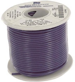 7133 VI005, Hook-up Wire 18AWG 7/26 IRRPVC 100ft SPOOL VIOLET
