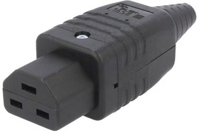 Фото 1/4 Appliance inlet C21, 3 pole, cable assembly, screw connection, 1.5 mm², black, 1658.0000