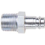 104105152, Steel Male Pneumatic Quick Connect Coupling, R 1/4 Male Threaded