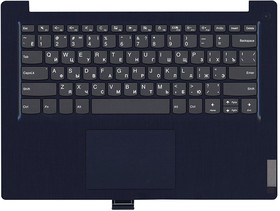 Фото 1/4 Клавиатура (топ-панель) для ноутбука Lenovo IdeaPad 3-14ADA05 черная с синим топкейсом