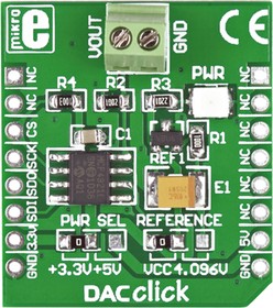 Фото 1/2 MIKROE-950 DAC Click mikroBus Click Board Signal Conversion Development Kit