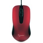 Мышь Gembird MOP-400-R, USB, красный, бесшумный клик, 2 кнопки+колесо кнопка ...