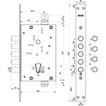 Корпус врезного замка 82.525W800B 45975