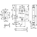 Врезная защелка PLASTP82-50 (P82-50) CP хром 36389