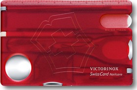 Фото 1/5 Швейцарская карта Victorinox SwissCard Nailcare (0.7240.T) красный полупрозрачный коробка подарочная