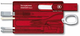 Фото 1/10 Швейцарская карта Victorinox SwissCard Classic (0.7100.T) красный полупрозрачный коробка подарочная