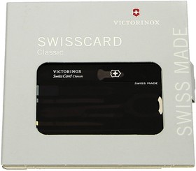 Фото 1/10 Швейцарская карта Victorinox SwissCard Classic (0.7133.T3) черный полупрозрачный коробка подарочная