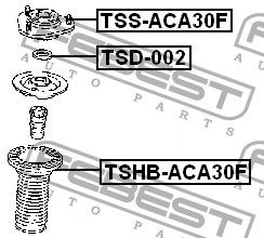 Фото 1/9 Шайба TOYOTA RAV4 ACA3#,ALA3#,GSA33,ZSA3# 2005.11-2012.12 [EU] опорного подшипника \ TSD-002 FEBEST