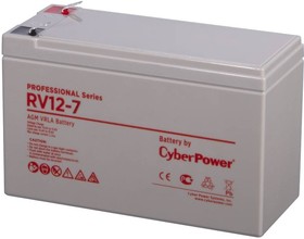 Фото 1/4 Аккумуляторная батарея CyberPower RV 12-7 12В/7,5Ач, клемма F2 (151х65х94мм (100мм); 2,6кг; Срок службы 8лет)