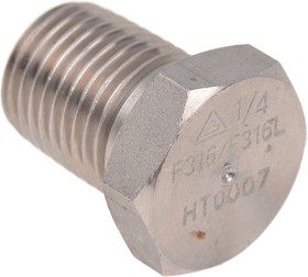 Фото 1/3 Stainless Steel Pipe Fitting, Straight Hexagon Hexagon Plug, Male R 1/4in