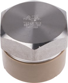 Фото 1/3 Stainless Steel Pipe Fitting, Straight Hexagon Hexagon Plug, Male R 1-1/2in