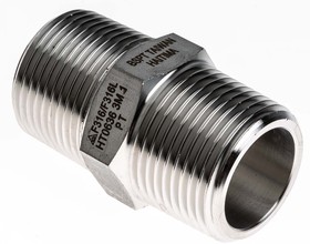 Фото 1/4 Stainless Steel Pipe Fitting, Straight Hexagon Nipple Joint, Male R 1in x Male R 1in