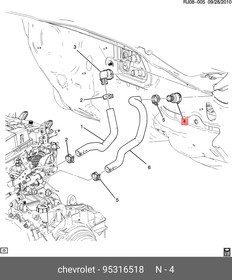 95316518, ФИТИНГ ТРУБКИ СИСТЕМЫ ОХЛАЖДЕНИЯ [ORG]