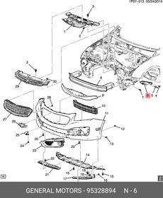 95328894, Кронштейн пер. бампера