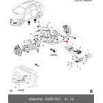 95351025, Трос стояночного тормоза Chevrolet: CAPTIVA(C 140) 2011-2018, OPEL ...